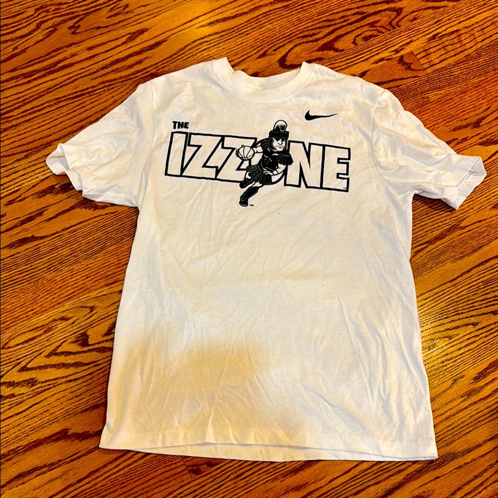 Nike Spartan White T-Shirt with Bold Sz m